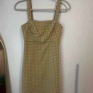 Hollister Plaid Yellow Mini Dress